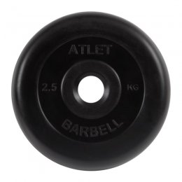 Диск обрезиненный MB Barbell Atlet (чёрный) d:51 мм, 2,5 кг