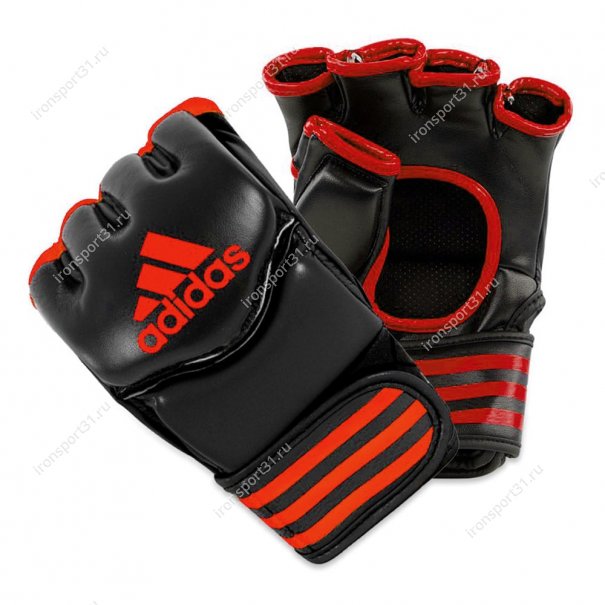Перчатки для ММА Adidas Traditional Grappling кожа (чёрный/красный)