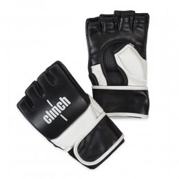 Перчатки для MMA Clinch, кожа (чёрный/белый)