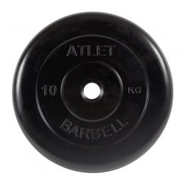 Диск обрезиненный MB Barbell Atlet (чёрный) d:31 мм, 10 кг