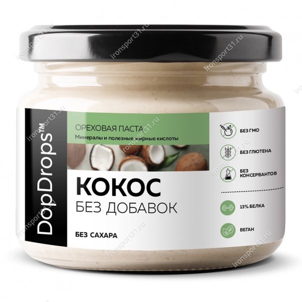 Ореховая паста DopDrops Кокос (без добавок) 250 гр