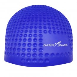 Шапочка для плавания безразмерная рельефная Dark Shark силикон (синий)