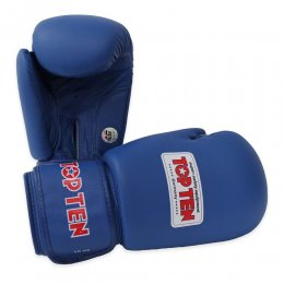 Перчатки боксёрские Top-ten AIBA, кожа (синий)