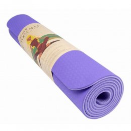 Коврик для йоги и фитнеса TPE (синий/голубой) 183х61х0,8 см