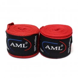 Боксерские бинты AML х/б (красный)