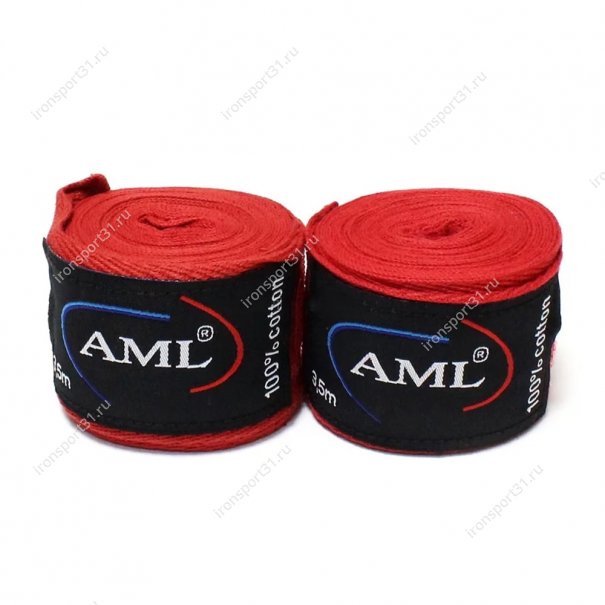 Боксерские бинты AML х/б (красный)