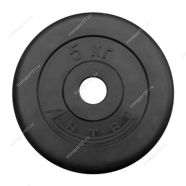 Диск обрезиненный Антат (чёрный) d: 26 мм, 5 кг