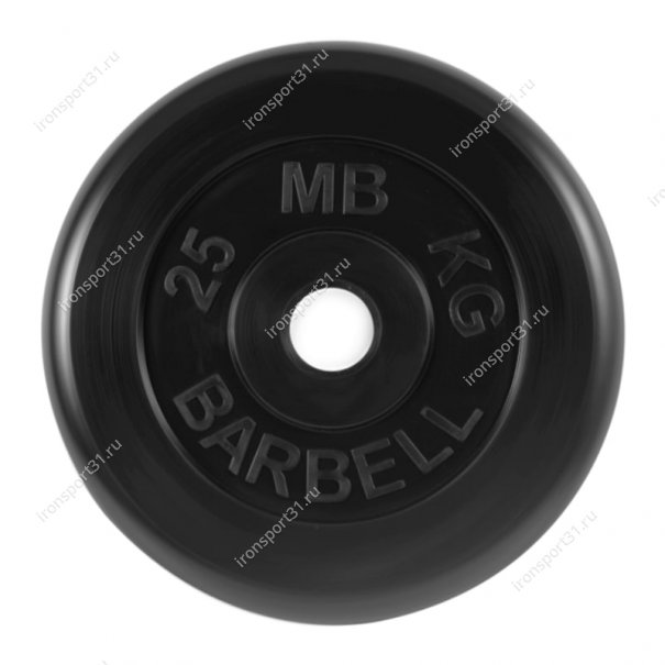 Диск обрезиненный MB Barbell (чёрный) d:51 мм, 25 кг