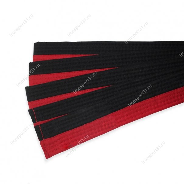 Пояс для кимоно ProfSport Poom с вышивкой (чёрный/красный)