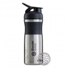 Шейкер Blender Bottle SportMixer Stainless 828 мл (чёрный/чёрный)