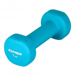Гантель для фитнеса неопреновая Espado (голубой) 1 кг