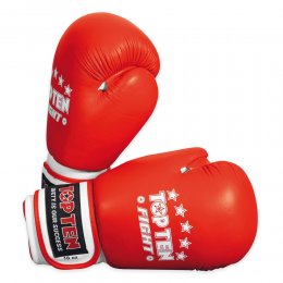 Перчатки боксёрские Top-ten Fight, кожа (красный)