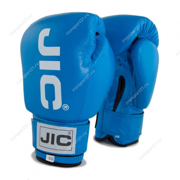 Перчатки боксёрские JIC кожа, PU (синий)