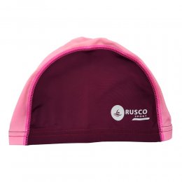 Шапочка для плавания безразмерная Rusco Sport лайкра (бордовый/розовый)