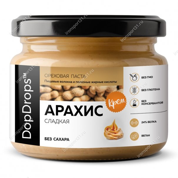 Ореховая паста DopDrops Арахис крем (сладкая) 250 гр