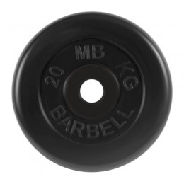 Диск обрезиненный MB Barbell (чёрный) d:51 мм, 20 кг
