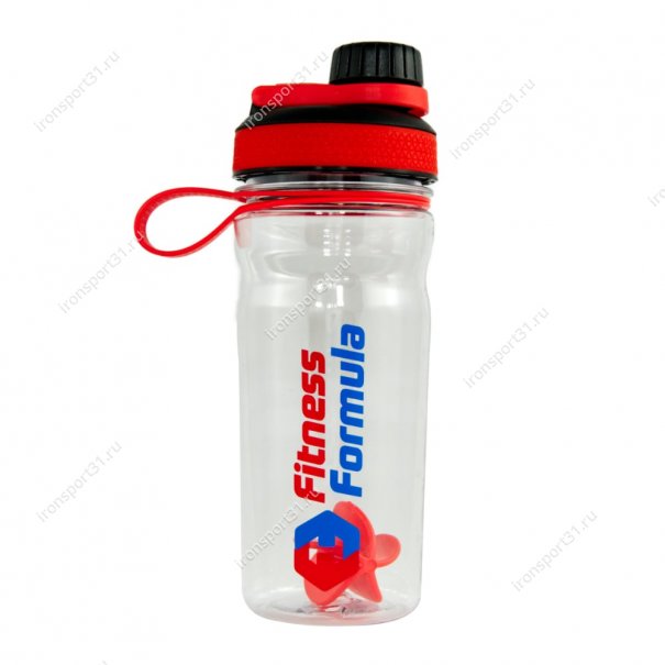 Шейкер - бутылка Fitness Formula 600 мл (прозрачный/красный)