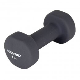 Гантель для фитнеса неопреновая Espado (чёрно-серая) 3 кг