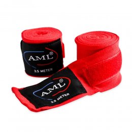 Боксерские бинты AML эластик (красный)