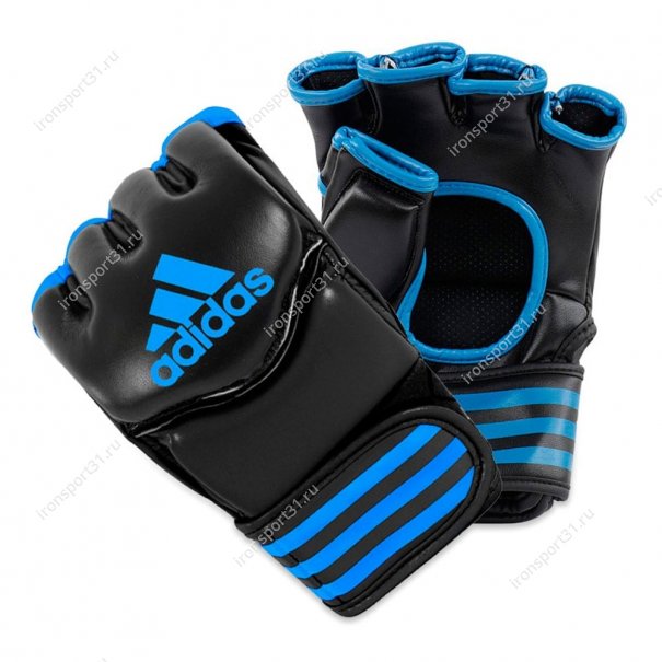 Перчатки для ММА Adidas Traditional Grappling кожа (чёрный/синий)