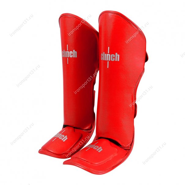 Защита голени и стопы Clinch Shin Instep Guard Kick PU (красный)