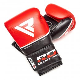 Перчатки боксёрские RDX T9, кожа (красный/чёрный)