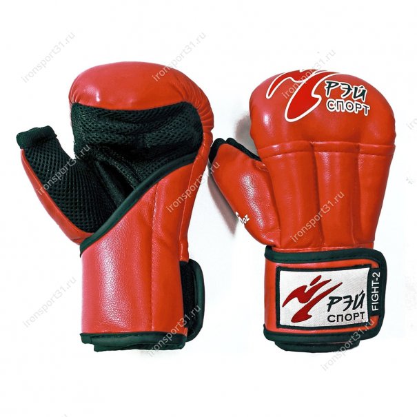 Перчатки для рукопашного боя Рэй-спорт Fight-2, кожа (красный)