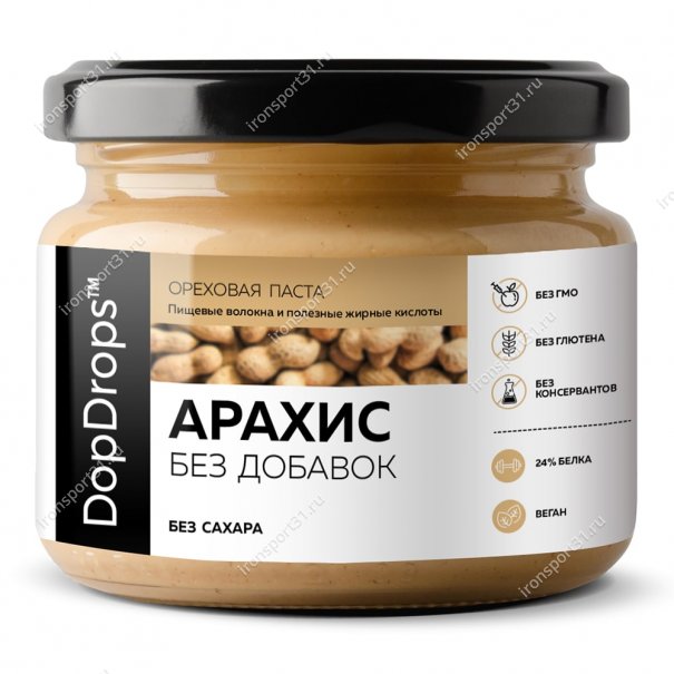 Ореховая паста DopDrops Арахис (без добавок) 250 гр
