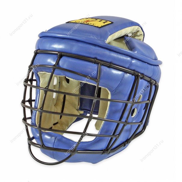 Шлем с маской для АРБ Рэй-спорт Титан-2 кожа (синий)