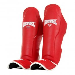 Защита голени и стопы для Muay Thai Reyvel, PU (красный)
