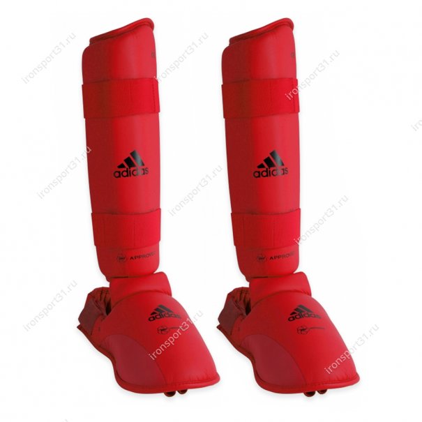 Защита голени и стопы Adidas WKF Approved (красный)
