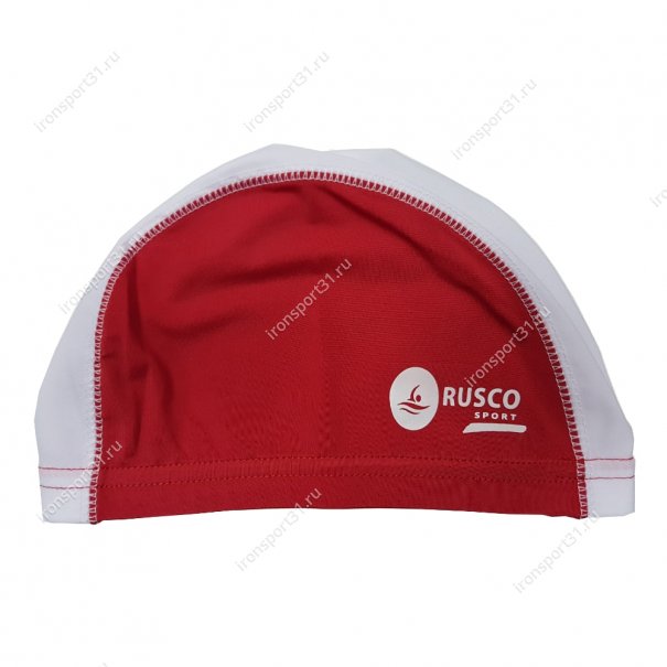 Шапочка для плавания безразмерная Rusco Sport лайкра (красный/белый)