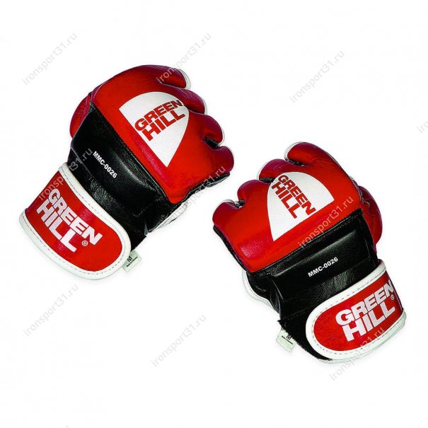 Перчатки для MMA Green Hill кожа (красный)