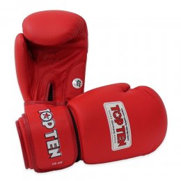 Перчатки боксёрские Top-ten AIBA, кожа (красный)