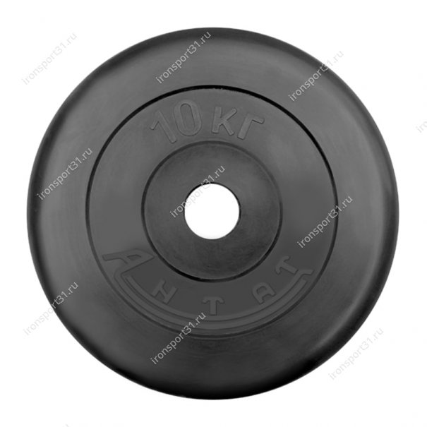 Диск обрезиненный Антат (чёрный) d: 26 мм, 10 кг