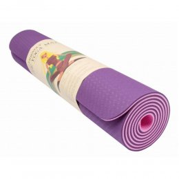 Коврик для йоги и фитнеса TPE (фиолетовый/розовый) 183х61х0,8 см