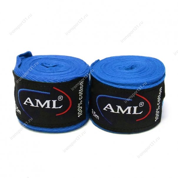 Боксерские бинты AML х/б (синий)