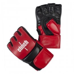 Перчатки для MMA Clinch, кожа (красный/чёрный)