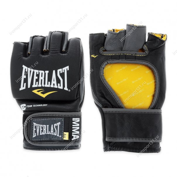 Перчатки для ММА Everlast Competition кожа (чёрный)