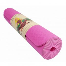 Коврик для йоги и фитнеса TPE (розовый) 183х61х0,8 см