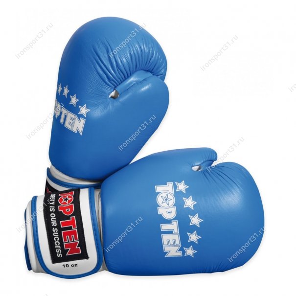 Перчатки боксёрские Top-ten кожа/PU (синий)