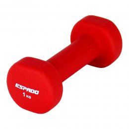 Гантель для фитнеса неопреновая Espado (красный) 1 кг