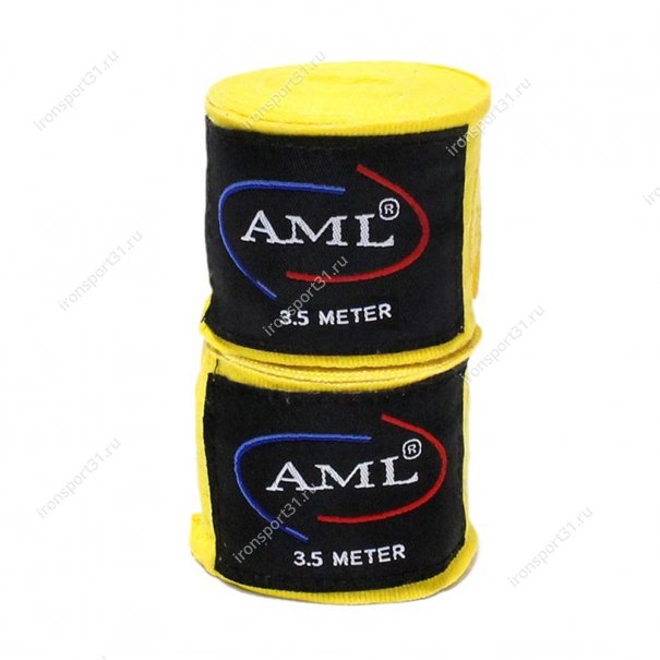 Боксерские бинты AML эластик (жёлтый)