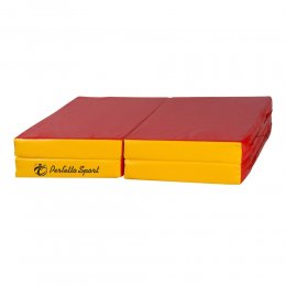 Мат гимнастический складной Perfetto Sport (красный/жёлтый) 100х100х10 см