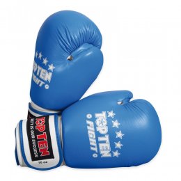 Перчатки боксёрские Top-ten Fight, кожа (синий)