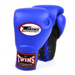 Перчатки боксёрские соревновательные Twins, кожа (синий)