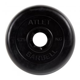 Диск обрезиненный MB Barbell Atlet (чёрный) d:31 мм, 1,25 кг