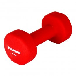 Гантель для фитнеса неопреновая Espado (красный) 4 кг