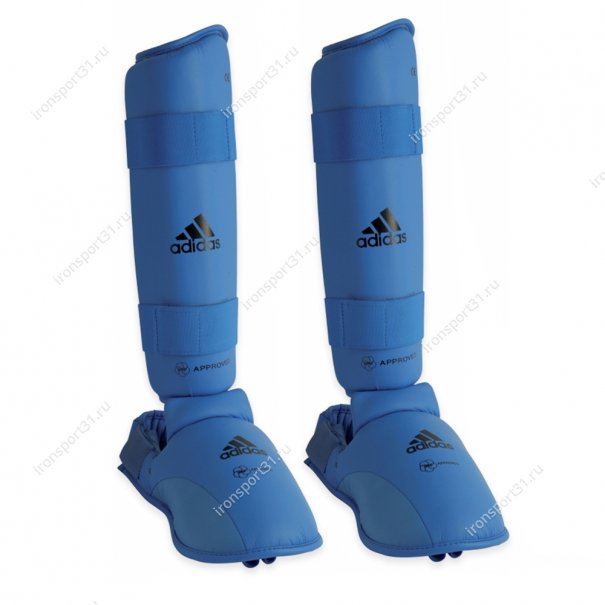 Защита голени и стопы Adidas WKF Approved (синий)