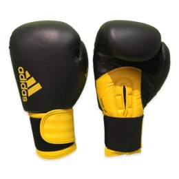 Перчатки боксёрские Adidas Hybrid 100, PU (чёрный/жёлтый)